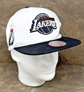 Los Angeles Lakers Mitchell & Ness White Black Snapback Playoff Wins Hat Cap EUC - Bild 1 von 7