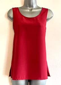 ✨ Jacques Vert Size 10/12 Vintage Pillar Box Red Designer Summer Blouse Top ✨ - Picture 1 of 2