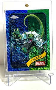 2025 Topps Chrome Marvel Spider Man Lizard Blue & Green Shimmer Limited to 199 - Picture 1 of 2