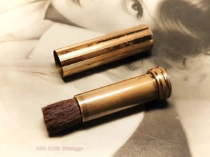 Pincel de maquillaje vintage - estuche lápiz labial tono dorado estilo - 0p - Imagen 1 de 4
