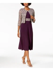 JESSICA HOWARD Womens Burgundy 3/4 Sleeve Evening Jacket Size: 6 - Picture 1 of 11