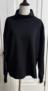 Peluche liso The Group Babaton para mujer negro manga larga cuello alto grande nuevo con etiquetas - Imagen 1 de 8