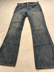 Rock & Republic 32x32 Button Fly Bootcut Lightly Distressed Embroidered Pockets - Imagen 1 de 13