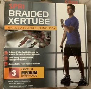 SPRI Geflochtene Xertube Widerstandsbänder Übung Level 3 MEDIUM Neu Verpackt - Bild 1 von 2