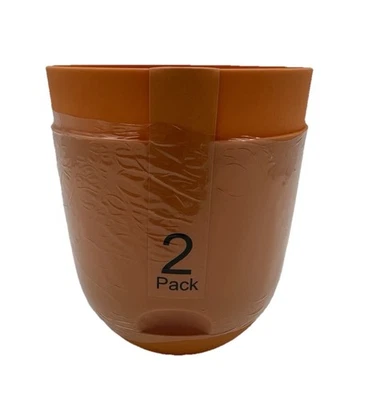 Paquete de 2 macetas de plástico para autoservicio en naranja - 4 X 4 Foto 1 de 3