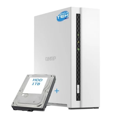 Qnap TS-133 Home NAS 2GB RAM 1-Bay Single Slot 3.5" 1TB HDD LAN Refurbished - Image 1 of 4