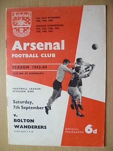 League Division One 1963-ARSENAL v BOLTON WANDERERS, Hand Signed by Team Players - Picture 1 of 2