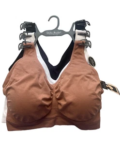 Delta Burke 3-Pack Seamless Bras Size 2X Soft Comfort Lounge Removable Pads NEW - Picture 1 of 5