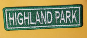 HIGHLAND PARK Detroit Street Sign RC MC Bicycle Embroidered Patch *approx. 1.25  - Picture 1 of 2