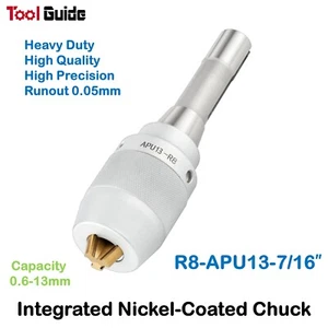 1-13mm R8-APU13-7/16" Integrated Keyless Self Tighten Drill Chuck High Precision - Picture 1 of 7