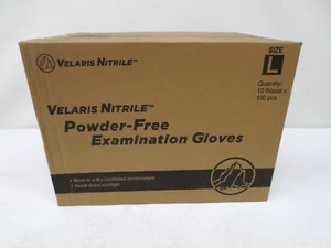 SET OF 1000 PCS VELARIS NITRILE POWDER -FREE EXAMINATION RUBBER GLOVES SIZE L - Picture 1 of 8
