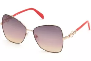 Emilio Pucci EP147 05B Gold/Red Butterfly Sunglasses Metal Frame 59-15-140 sd* - Picture 1 of 3