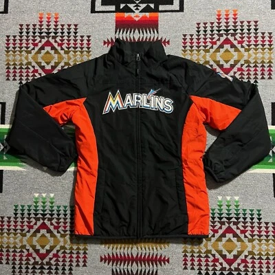 Miami Marlins Jacket Majestic MLB Women’s Small Baseball Full Zip Hoodie A5 - Image 1 of 4