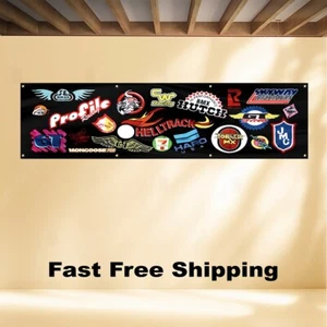 BMX BIKE LOGO 2'X8' BANNER FLAG - Picture 1 of 4