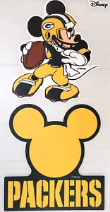 NFL Green Bay Packers - Calcomanías de corte perfecto - Paquete de 2, nuevas (Mickey Mouse) - Imagen 1 de 3