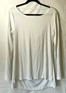 Fabletics White Women’s Size M Long Sleeve Loose Back Blouse with Hip Slits - Picture 1 of 6