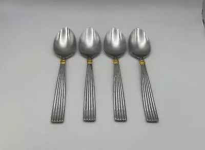 Set of 4 Reed & Barton 18/8 Stainless GOLDEN CRESCENDO Place Soup Spoons - Image 1 of 4