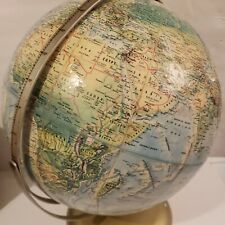 Vintage Rand McNally World Portrait 12 Inch Diameter Globe Topographical Series
