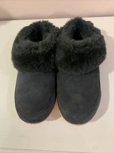 SOREL GO COFFE RUN CHARCOIL FUR LINED INDOOR/OUTDOOR SUEDE SLIPPERS CLOGS SZ.11 - Picture 1 of 15