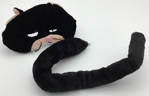 Plush Black Cat Costume Cosplay Mask w/Adjustable Head Band &Faux Bendable Tail - Picture 1 of 9