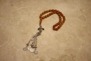 antique Islamic misbaha with ottoman silver tassel Tasbih Tesbih مسبحه - Picture 1 of 12