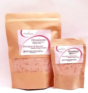 Himalayan Salt Bath Soak Energise Grapefruit Ginger Lemon Oils 100g & 500g - Picture 1 of 5