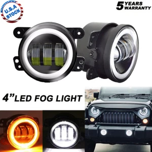 Luces antiniebla LED redondas de 4 pulgadas halo lámpara de conducción para Dodge Charger 2011 2012 2013 - Imagen 1 de 12