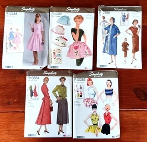 Lotto 5 modelli vintage semplicità donna repro anni 50 60 nuovi mai tagliati - Foto 1 di 6