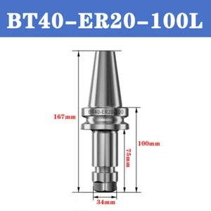 BT40-ER20-100L Collet Chuck Tool Holder Shank Spindle Steel CNC Machining Tool - Picture 1 of 5