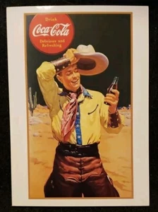 NEW: Coca Cola Coke Postcard 4x6 Cowboy Quenches His Thirst 1941 Art Work - Picture 1 of 3