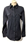 Filson Women's L/S Drill Chino Shirt Sz Large Black Button Front 100% Cotton EUC