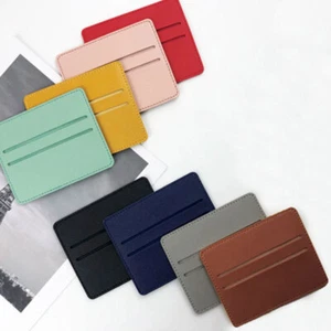 Estuche para tarjetas de identificación billetera corta ultrafina portátil artificial PU mini monedero hombres mujeres - Imagen 1 de 25