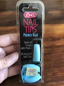 Vintage Jonel French Blue Nail Tips 20 verschiedene Nägel 1997 Movie Prop - Bild 1 von 3