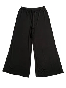 New Directions Size L (32x31) Black Knit Wide Leg Stretch Pull On Pants Women's - Picture 1 of 7
