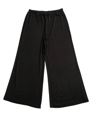 New Directions Size L (32x31) Black Knit Wide Leg Stretch Pull On Pants Women's - Image 1 of 4