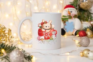 Cute Animal Christmas in the Mug, 11oz Ceramic Coffee Mug Gift - Picture 1 of 40
