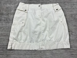 Jones New York Skirt Womens 10 Ivory Cotton Blend Stretch Pockets - Picture 1 of 12
