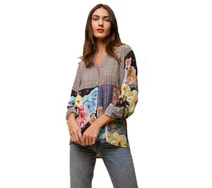 258 RAGA Piper Patchwork Button Down Top MULTI Gr. S - Bild 1 von 2