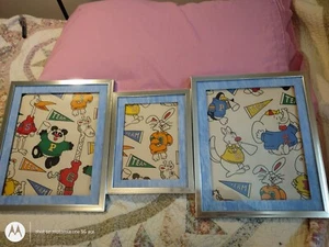 3 Animal Cartoon Cheerleader Prints Framed - Picture 1 of 3