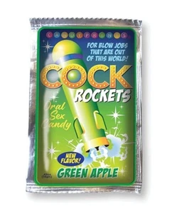 Paquete de 3 caramelos de sexo oral Cock Rockets - mordaza verde sabor manzana adulto regalo de fiesta - Imagen 1 de 1