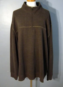 NWT Arrow Men's Sweater Fleece 4XL 1/4 Zip Mock Neck Brown BIG TALL - Picture 1 of 7