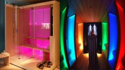 Faretto Cromoterapia da incasso acciaio LED RGB 8W impermeabile per doccia sauna - Immagine 1 di 4