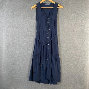 Just Jeans Dress Womens 8 Blue Shirt Midi Belted Coastal Office Career City Z162 - Picture 1 of 14