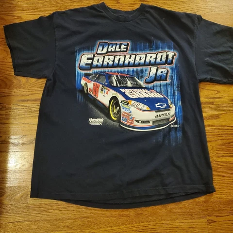 Vintage Men’s Nascar Dale Jr. National Guard Blue Tee Shirt 2XL double sided 88 Cover