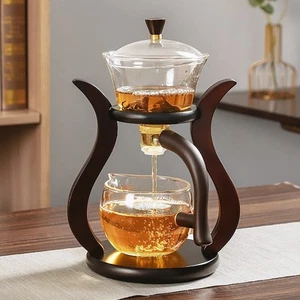 Magnetic Semi Automatic Tea Maker Lazy-Style Glass Teapot with Built-in Cup - Picture 1 of 12