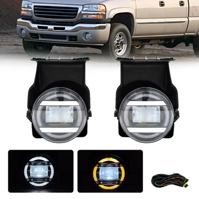 Faros antiniebla LED + DRL para GMC Sierra 1500 2500 HD 3500 2003 2004 2005 2006 Foto 1 de 4