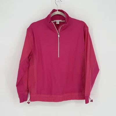 Athleta Women's XS Triumph Hybrid PINK Half Zip Pullover Cinch Waist Athleisure - Image 1 of 4