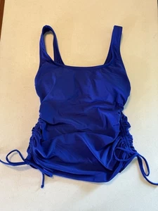 Kona Sol Blue Women's Size S (4-6) Convertible Side-Tie Swim Tankini Top - Picture 1 of 9