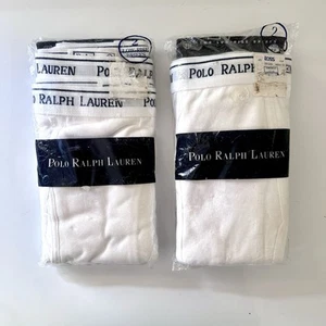 2- 2 Pack POLO RALPH LAUREN White Low Rise Men’s Briefs Sz 42 New Vintage Sealed - Picture 1 of 4