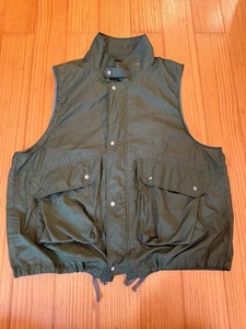 Engineered Garments L Olive Nylon Vest Pockets & Drawstrings Used JAPAN - Picture 1 of 11